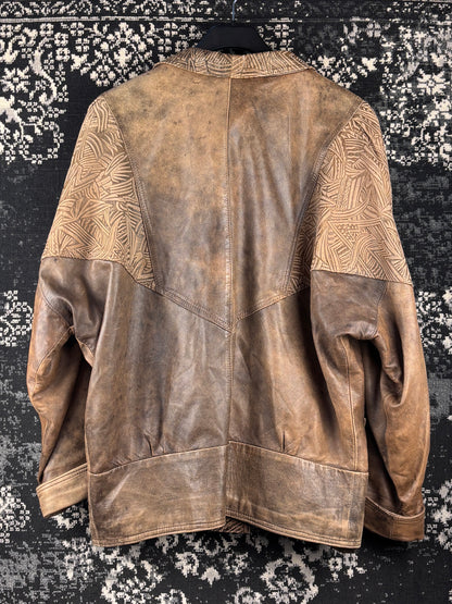 Men’s Vintage Light Brown Genuine Leather Jacket