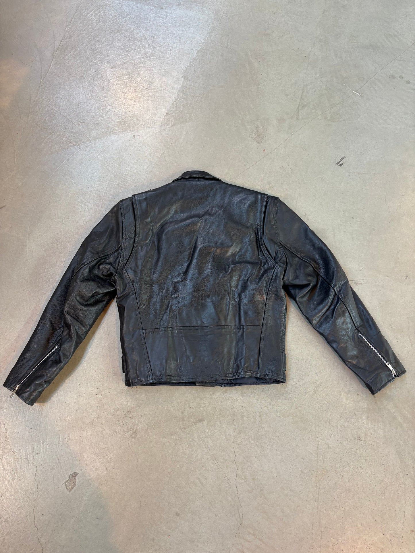 Vintage Black Leather Biker Jacket