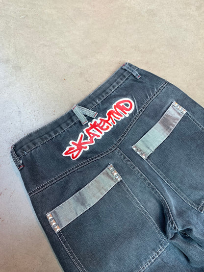 Vintage Kill Brand Skater Wide-Leg Denim Jeans