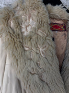 Derhy Faux Fur Trimmed Embroidered Coat