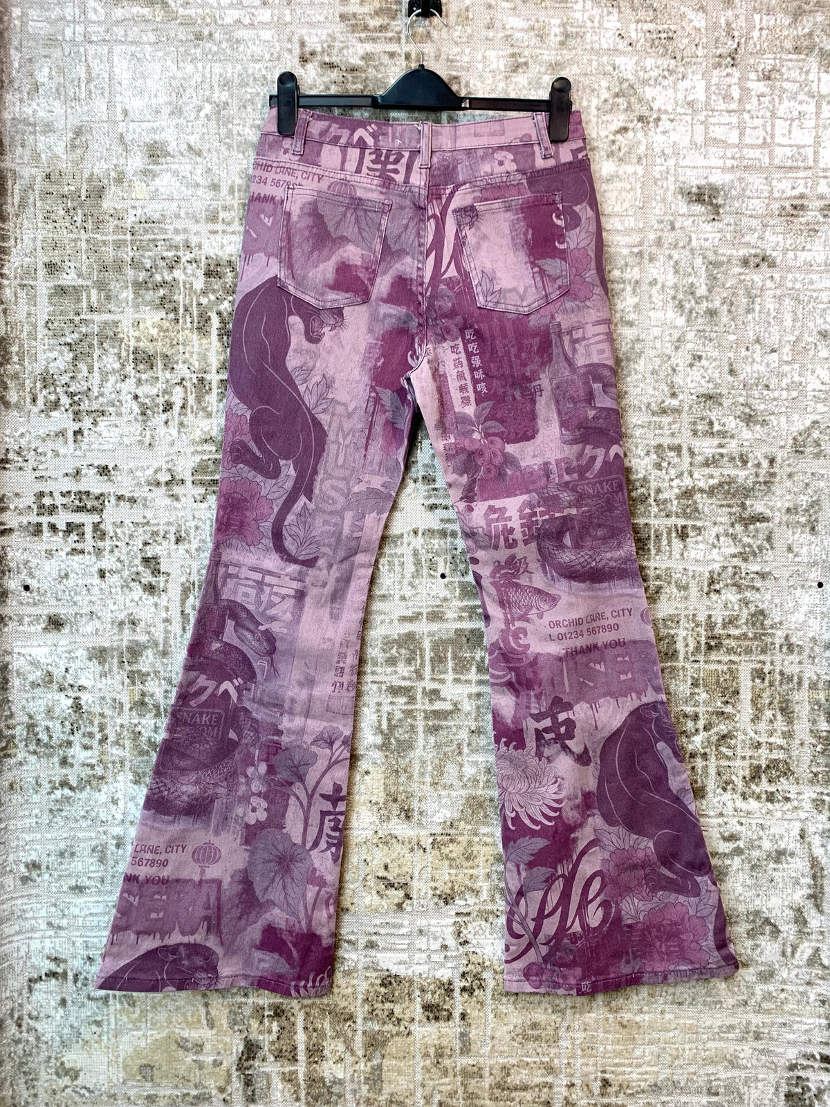 Musera Chinatown Print Flare Jeans