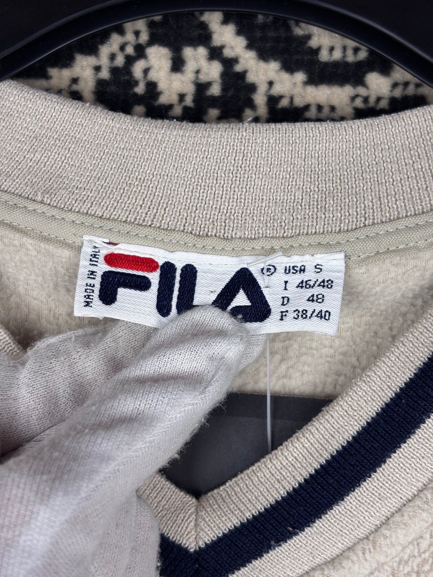 Men's Vintage Fila Creamy White Fleece Sweatshirt
