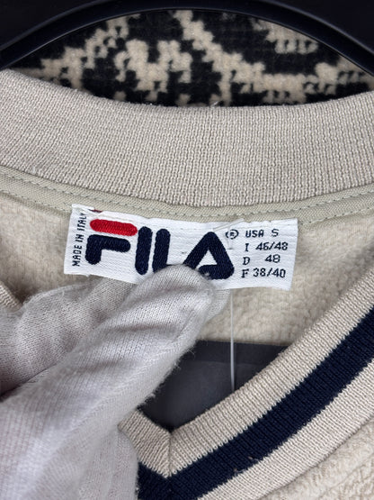 Men's Vintage Fila Creamy White Fleece Sweatshirt