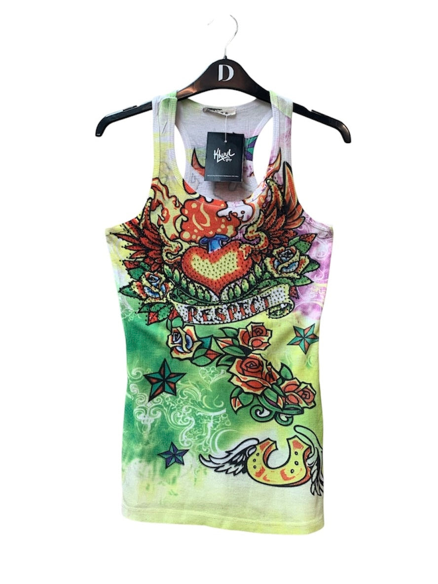 S&R Y2K Tattoo Print Racerback Tank