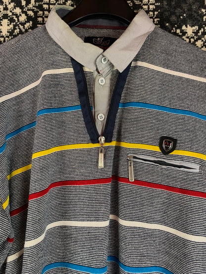 Men's Vintage Striped F&A Sport Polo Jumper