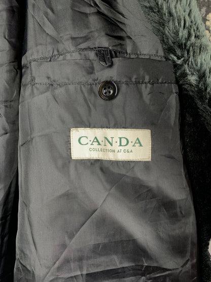 Elegant Vintage Dark Green Faux Fur Coat