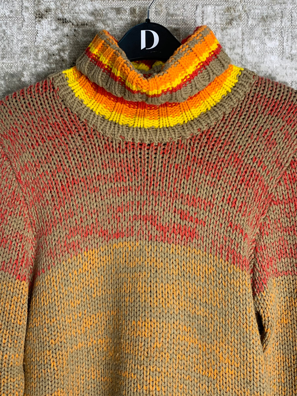 Y2K Ombre Striped Turtleneck Sweater