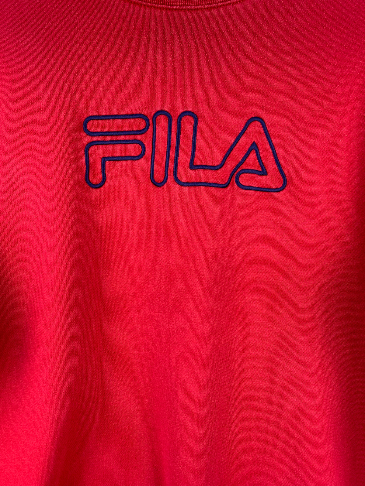 Vintage Fila Sweatshirt Red Embroidered Logo Crewneck Pullover
