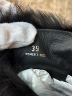 Hogan Black Fur Trimmed Lace-Up Boots