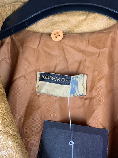 Women's Vintage Light Brown Long Leather Coat