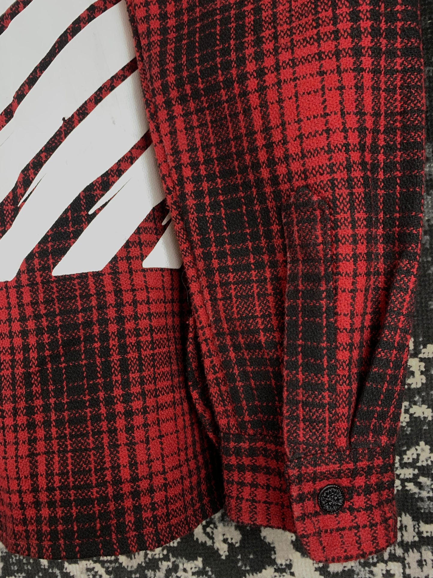 Off-White Vintage Red Plaid Button Up Shirt
