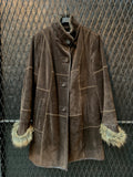 Vintage Women's Dark Brown Lamb Skin Winter Coat