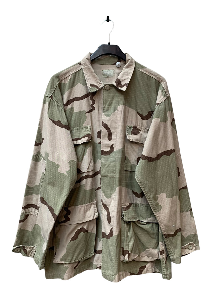 Men's Khaki Camo Button Up Jacket