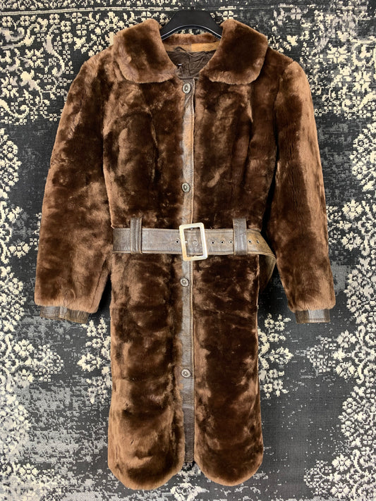 L. Unbehauen and Sohn Nürnberg Vintage Brown Sheared Fur Coat