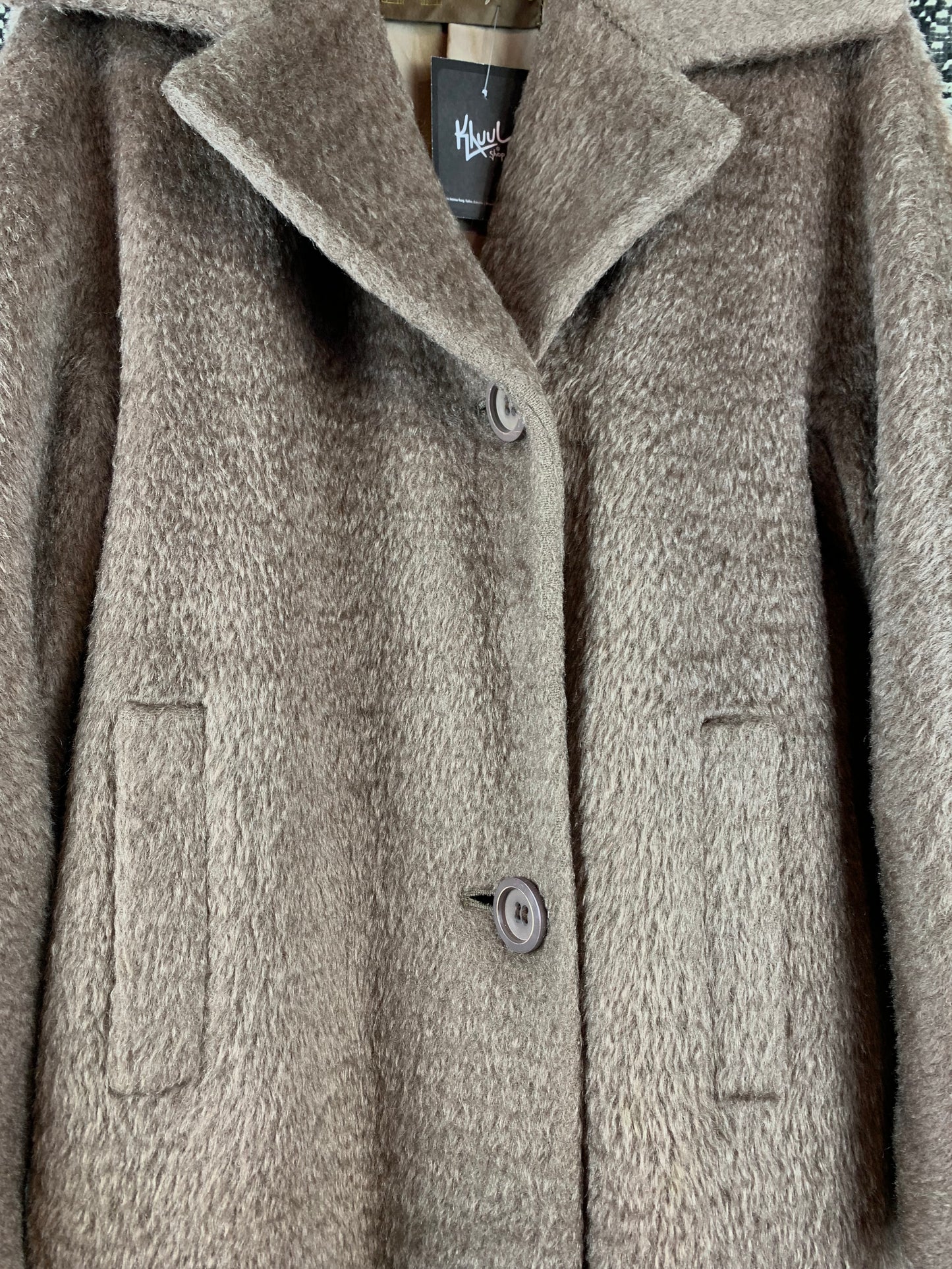 Womens Vintage Light Brown Wool Long Coat