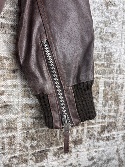 Women Vintage Dark Brown Suede Leather Jacket