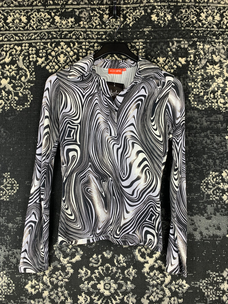 Womens Vintage CHR Zebra Long Sleeve Top