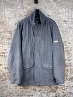 Mens Vintage Gray Suede Jacket Soft Leather Coat