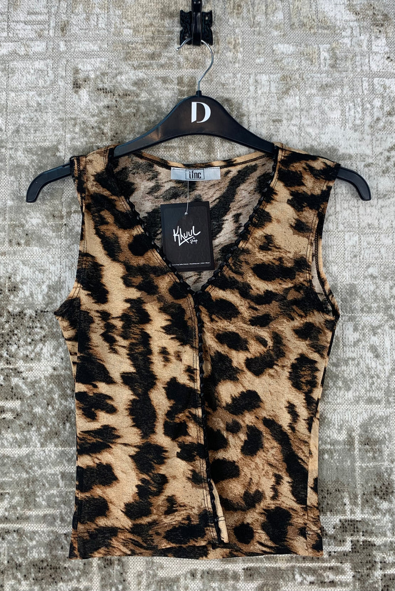 Womens Y2K Vintage Cheetah Print Tank Top