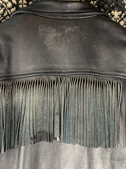 Men's Vintage Hallman Leather Biker Jacket Autographed by Udo & Stefan Kaufmann of Accept