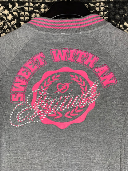 Women's Y2K Grey Beaded Hoodie