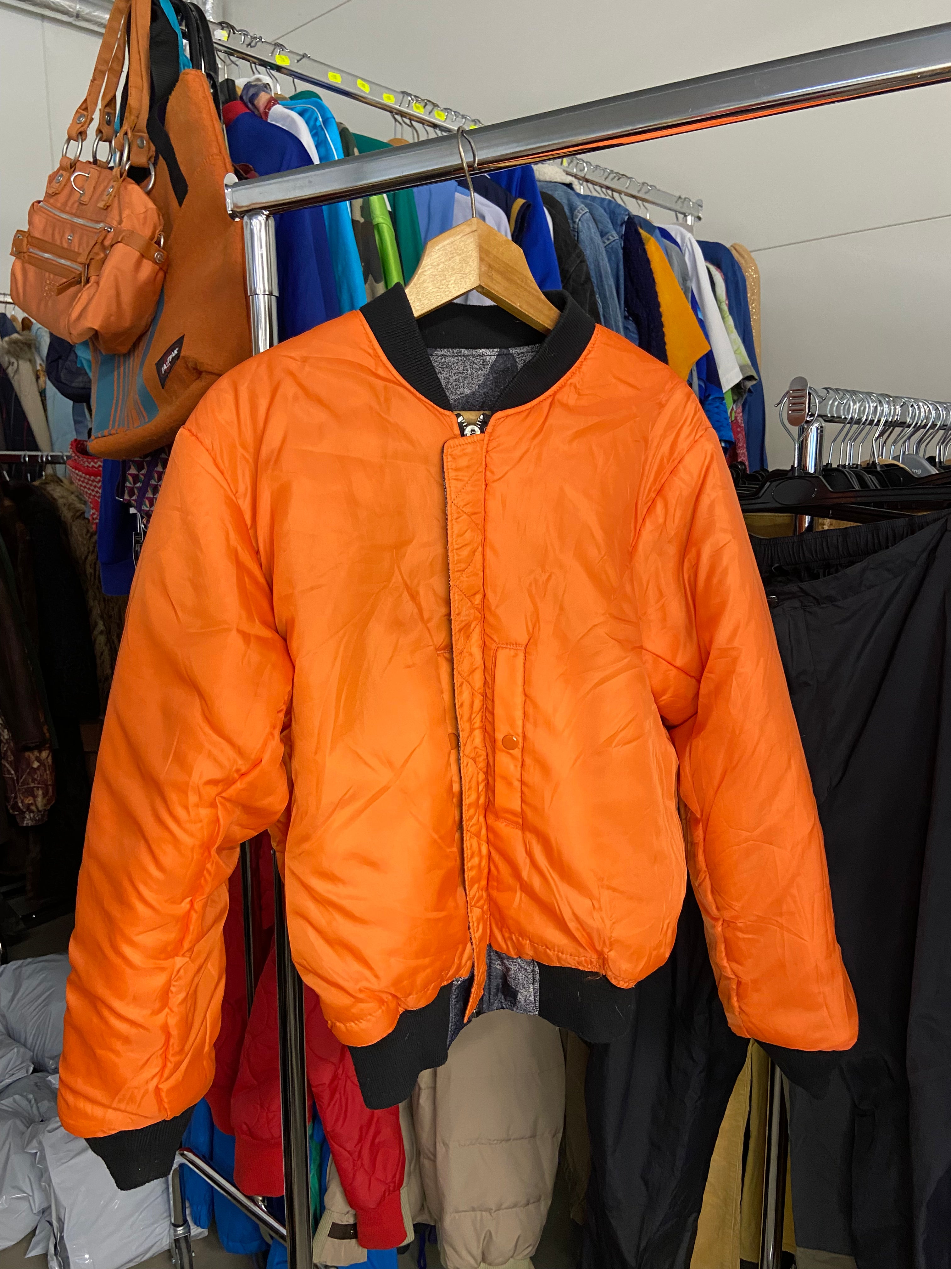 Brandit Reversible Camo Bomber Jacket Men's Size L Versatile Camouflage & Orange MA-1