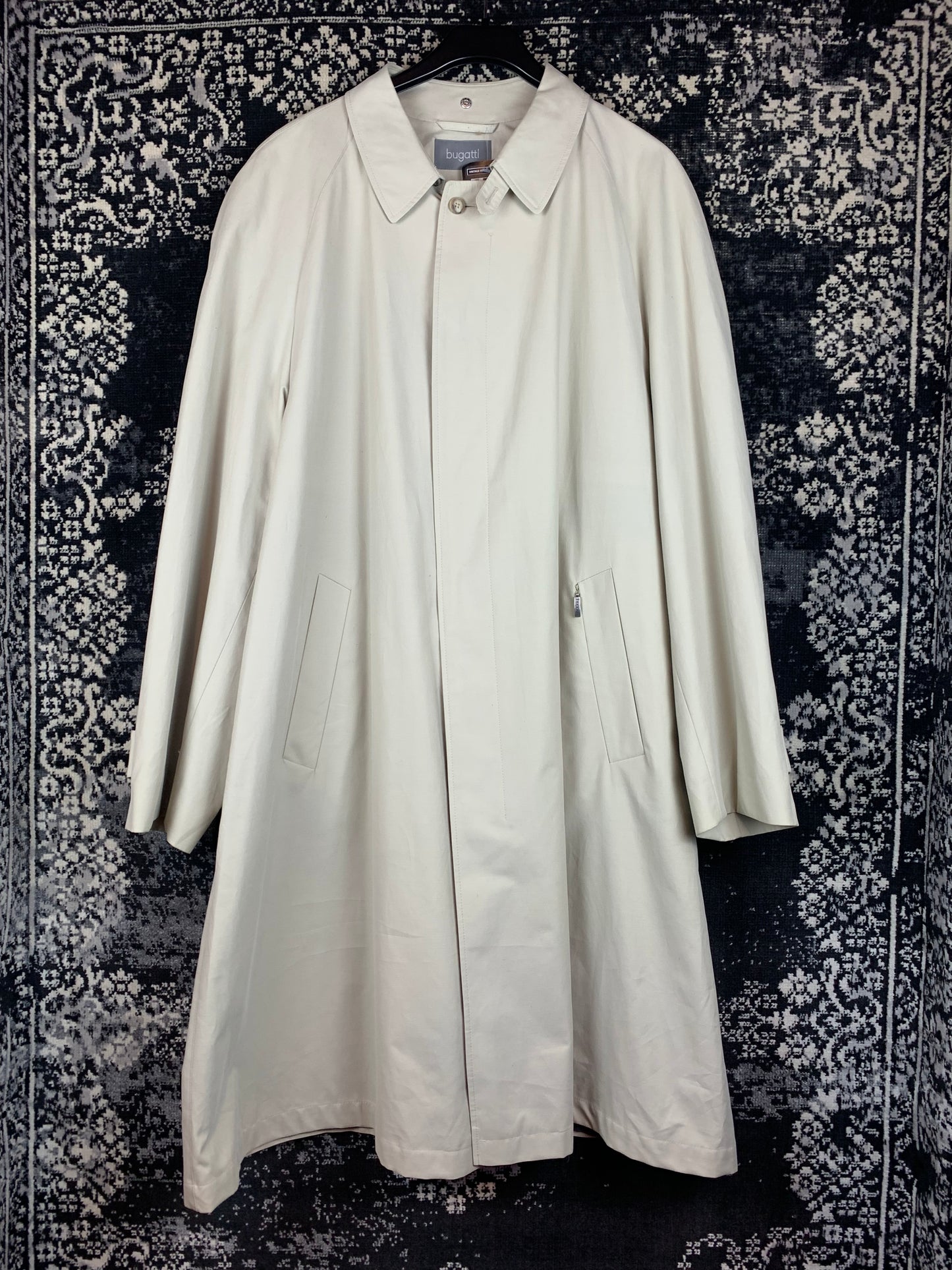Men's Vintage Bugatti Classic Longline Beige Trench Coat