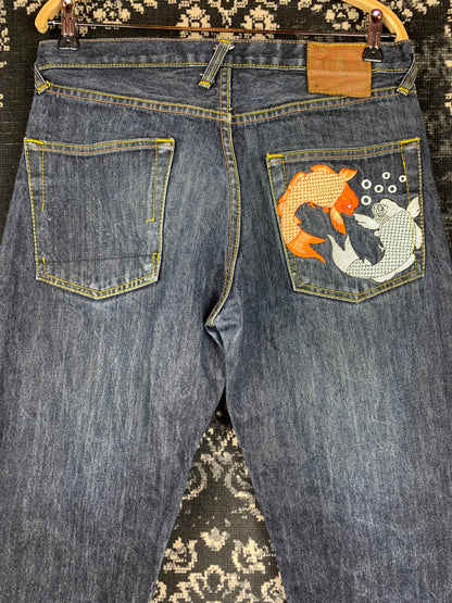 Vintage Embroidered Evisu Denim Jeans