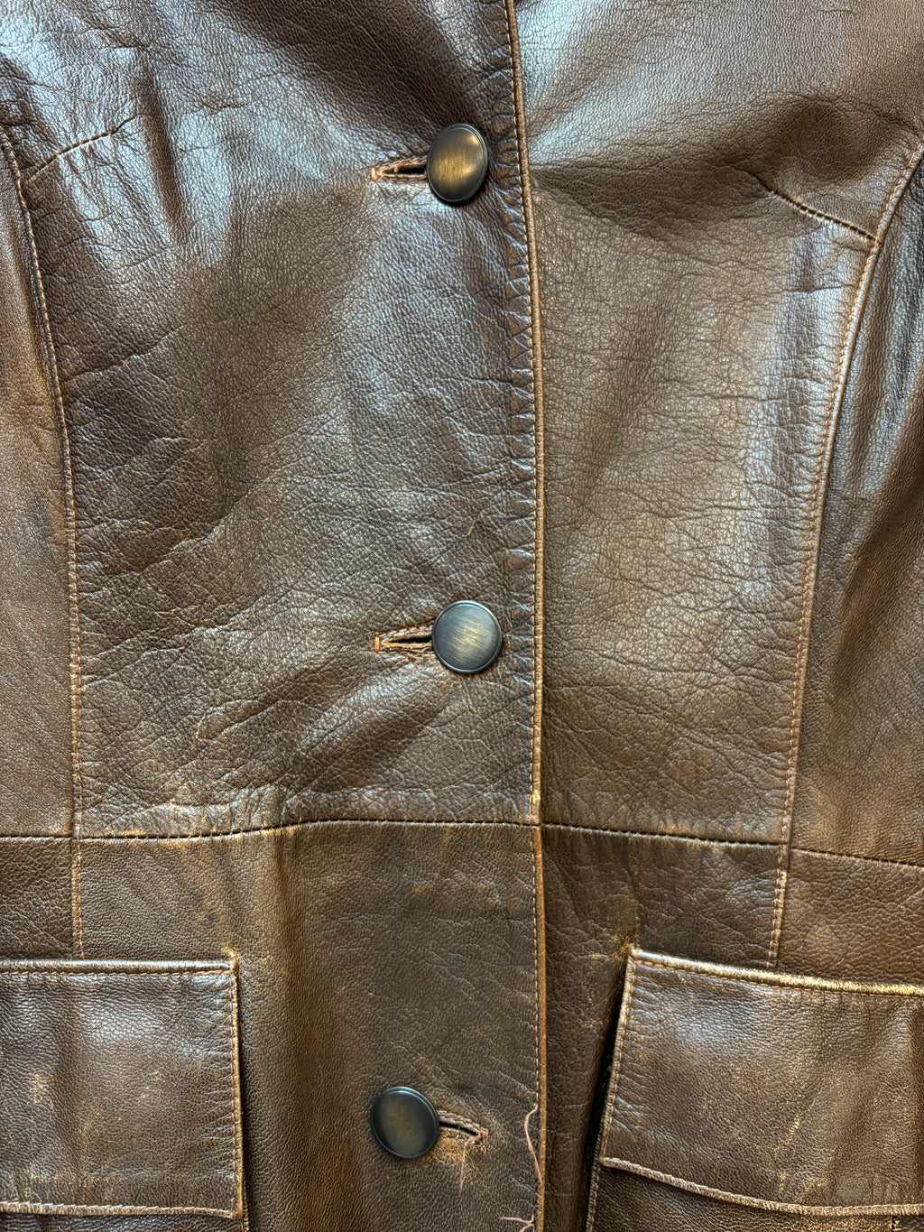 Malungs Skinnservice Distressed Leather Coat