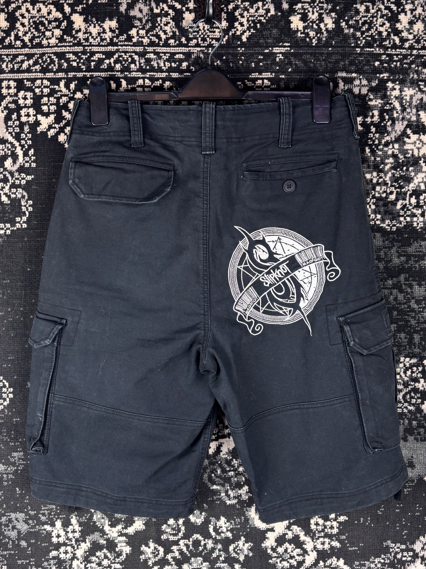 Men's Y2K 2008 Slipknot Black Cargo Shorts