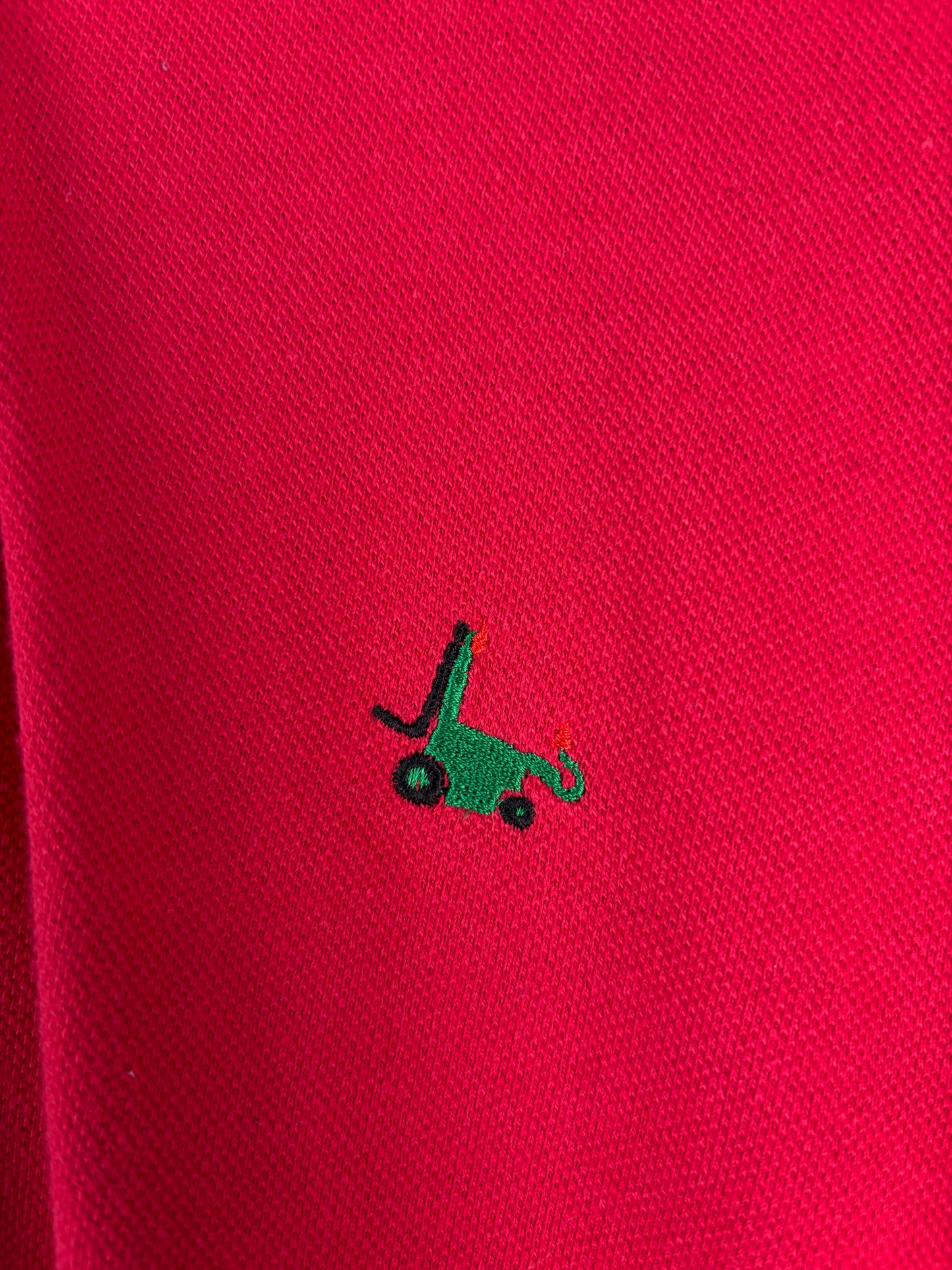 Mens Vintage Red Long Sleeve Polo Shirt