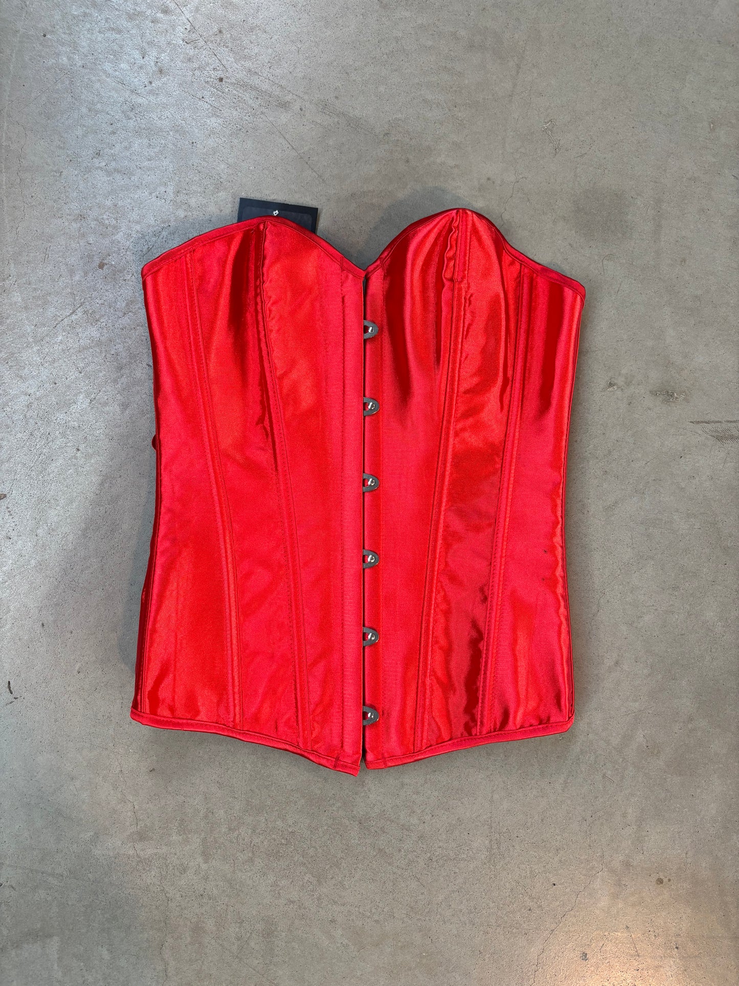 Red Satin Corset Top Women's XS