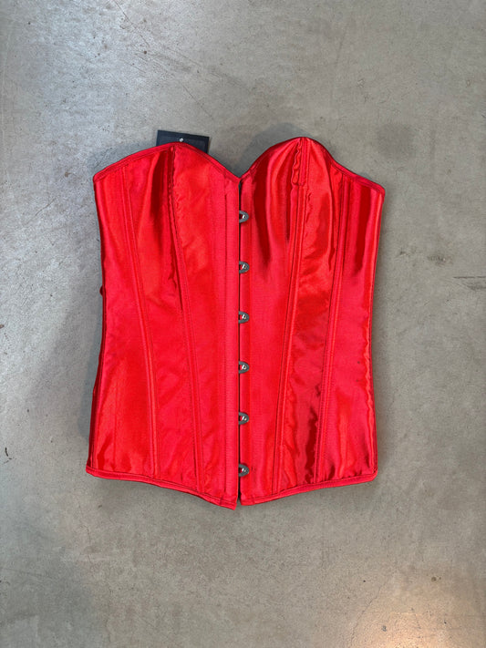 Red Satin Corset Top Women's XS