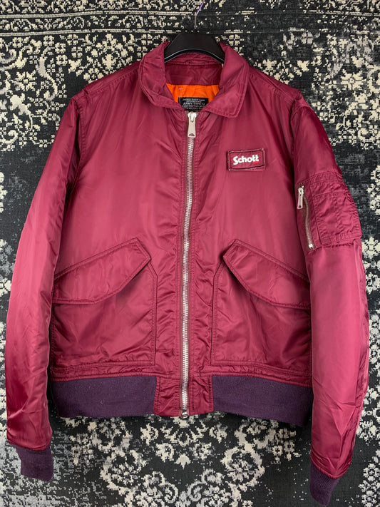 Schott Burgundy Army Type-U Vintage Bomber Jacket