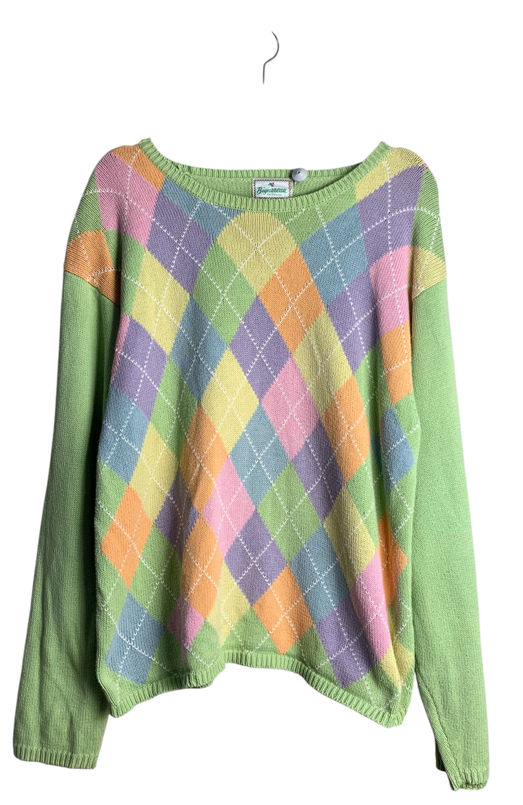 Bijorreau Pastel Argyle Knit Sweater