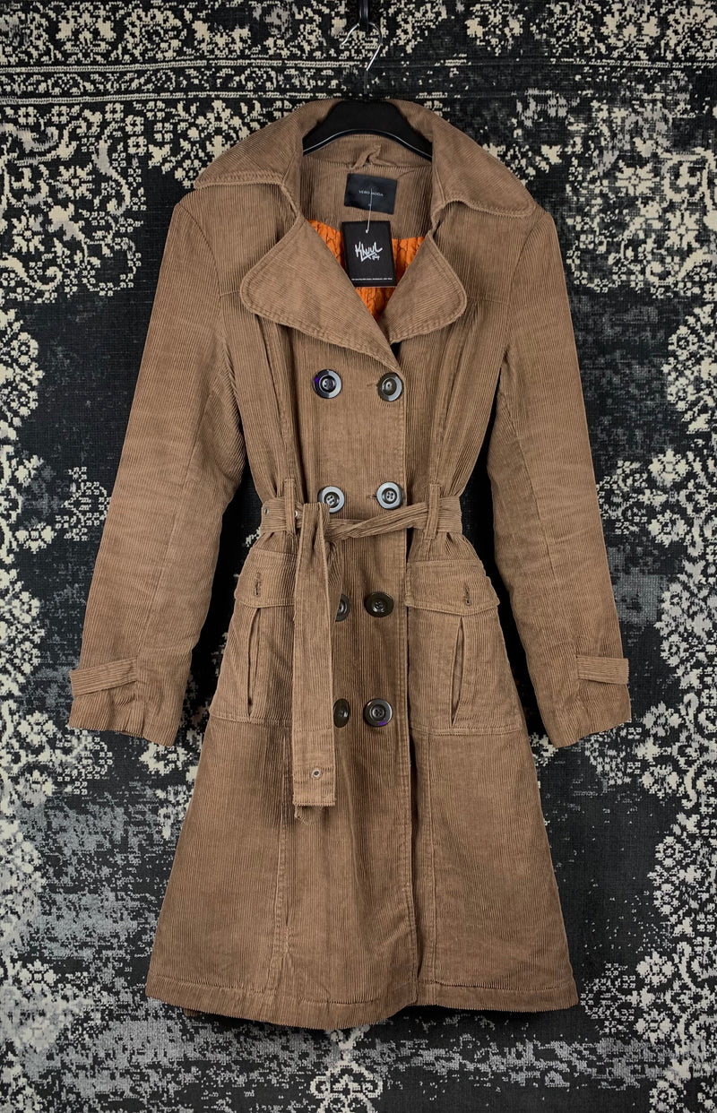 Womens Y2K Vero Moda Velvet Trench Coat