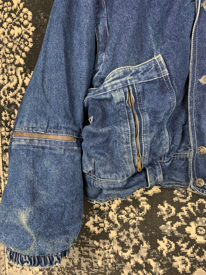 Men's Vintage Denim Bomber Jacket
