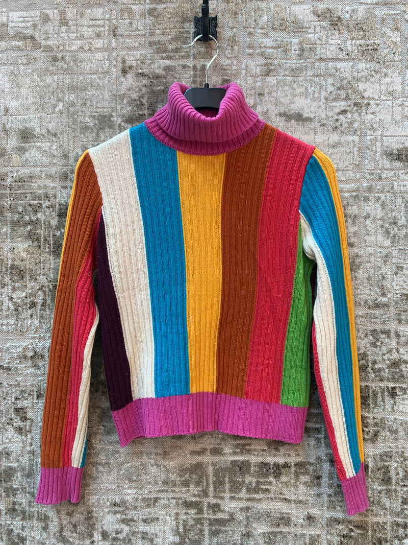 Benetton Rainbow Stripe Turtleneck