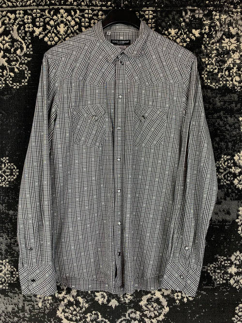 Dolce&Gabbana Plaid Pattern Button Up Shirt