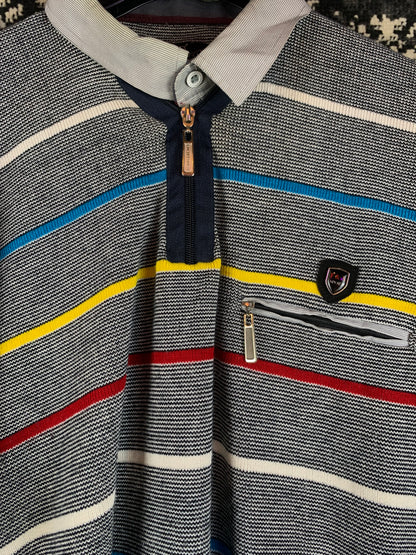 Men's Vintage Striped F&A Sport Polo Jumper