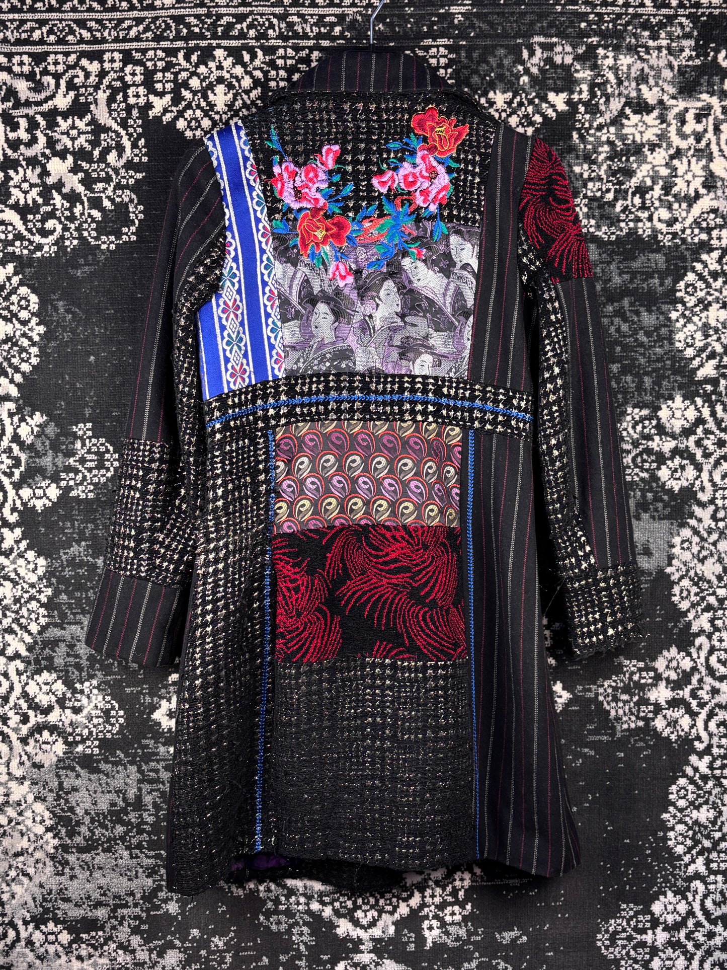 Women's Vintage Funky Multi Pattern Long Coat