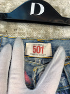 Levi's Womens Light Wash Painted Patchwork Jeans