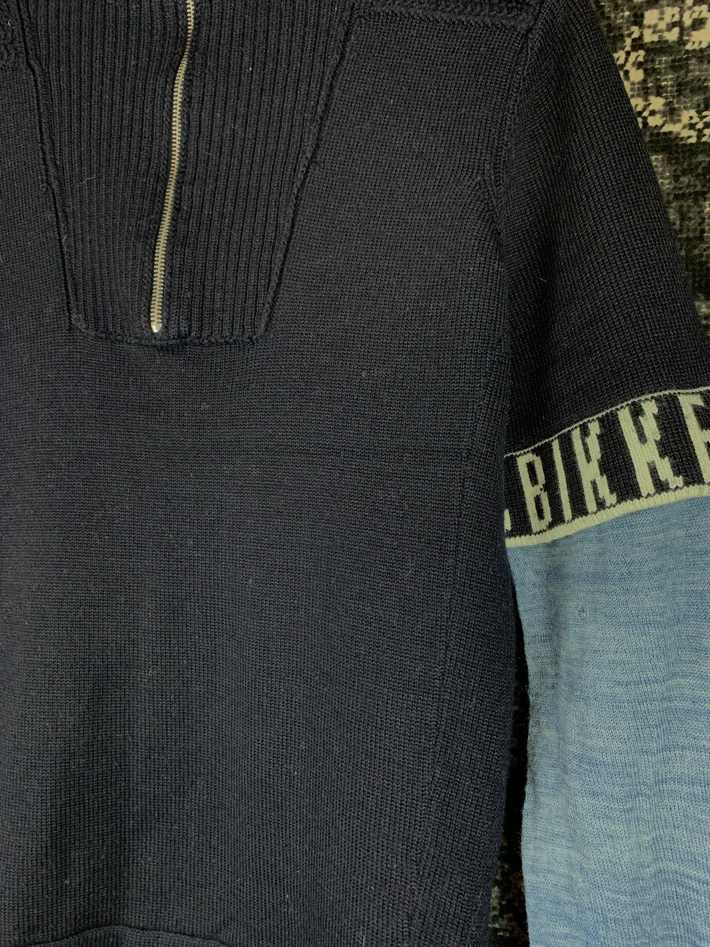 Men's Vintage Black Half Zip KKEMBERGS Sweater