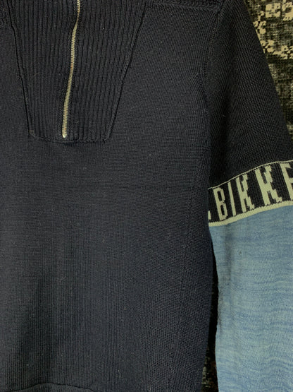 Men's Vintage Black Half Zip KKEMBERGS Sweater