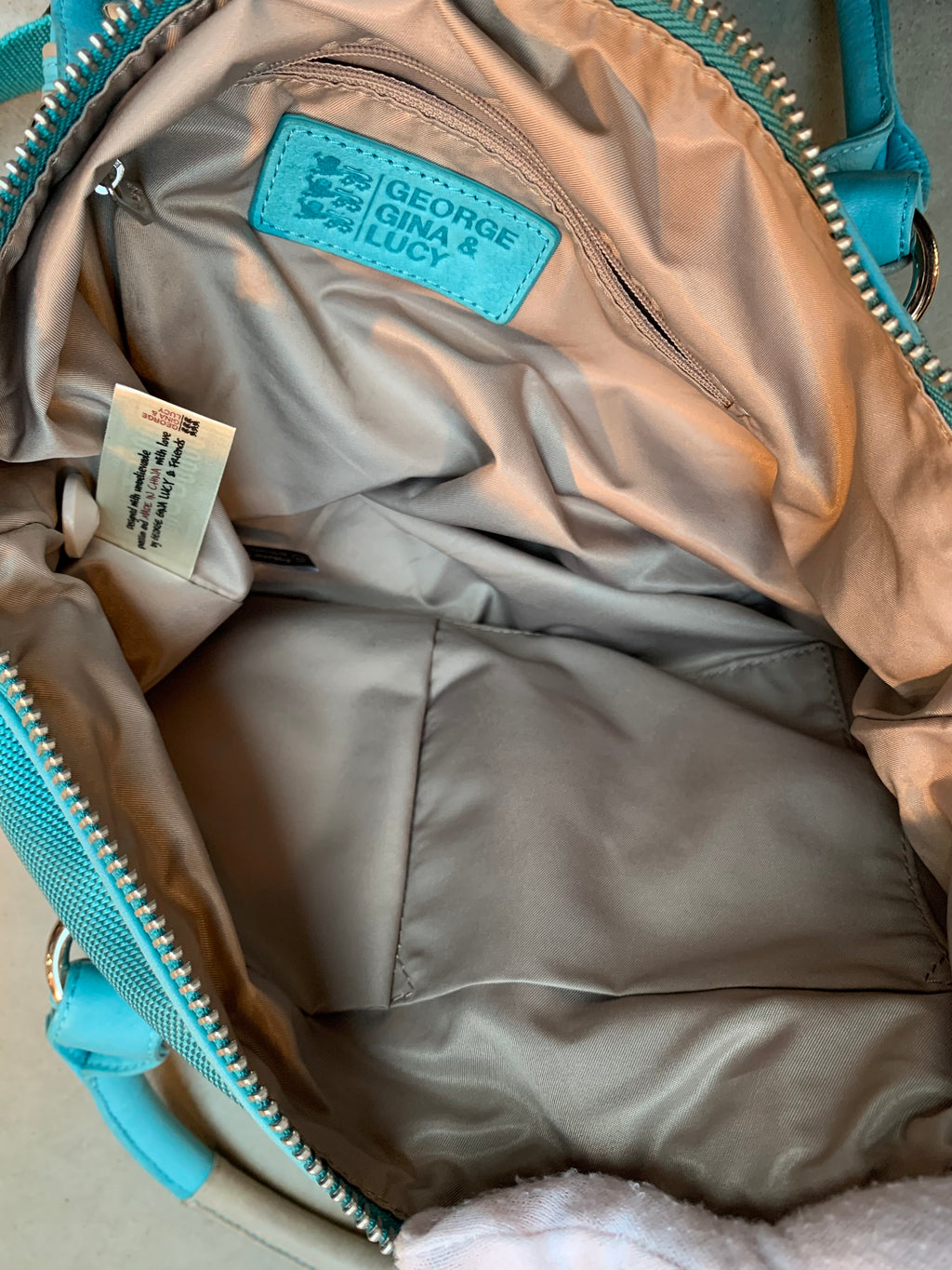 George Gina & Lucy Turquoise Nylon Handbag