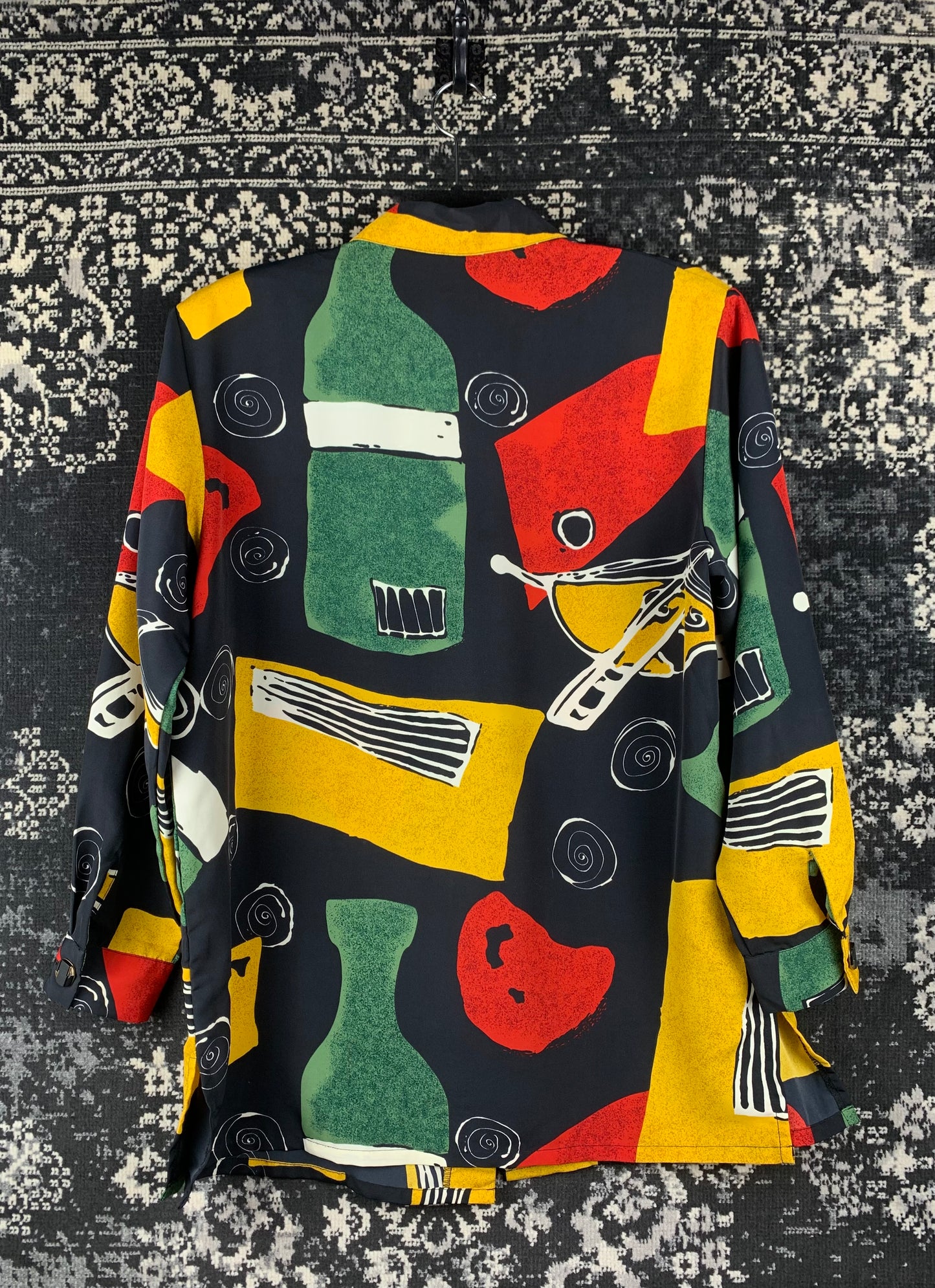 Women's Vintage Funky Multi Pattern Button Up Shirt