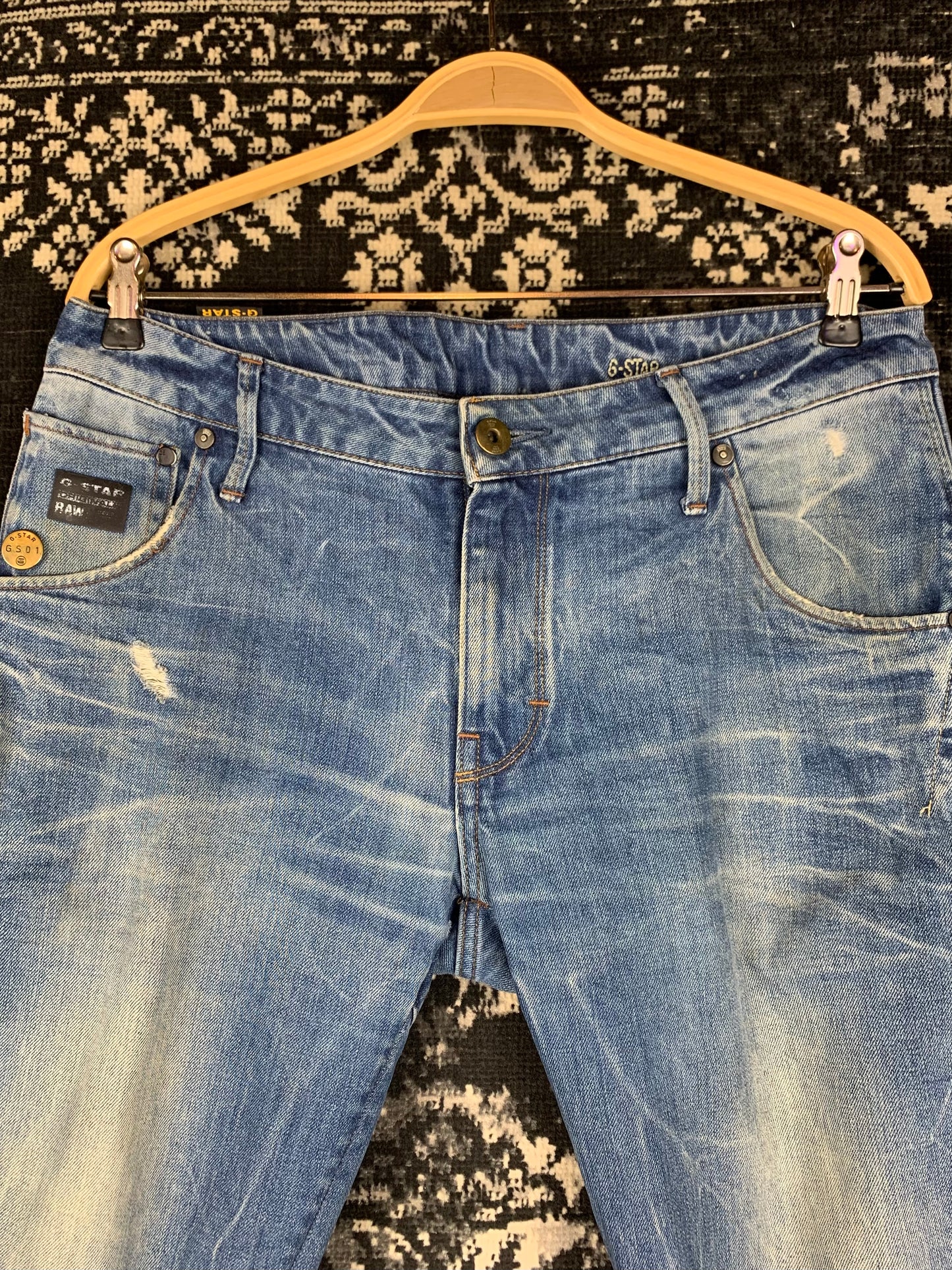 Men's Y2K G STAR RAW Light Blue Distessed Jeans