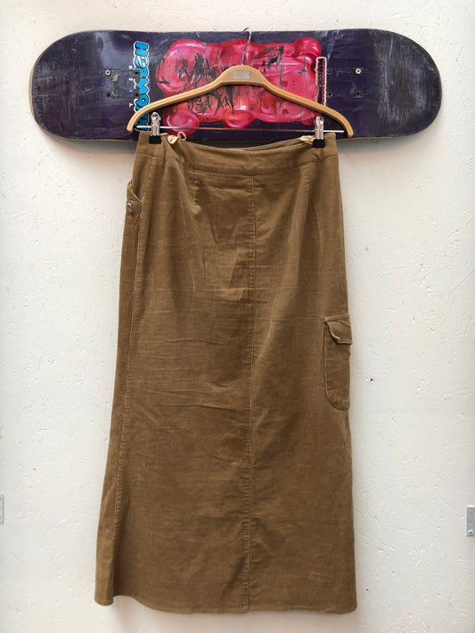 Womens M Corduroy Midi Skirt