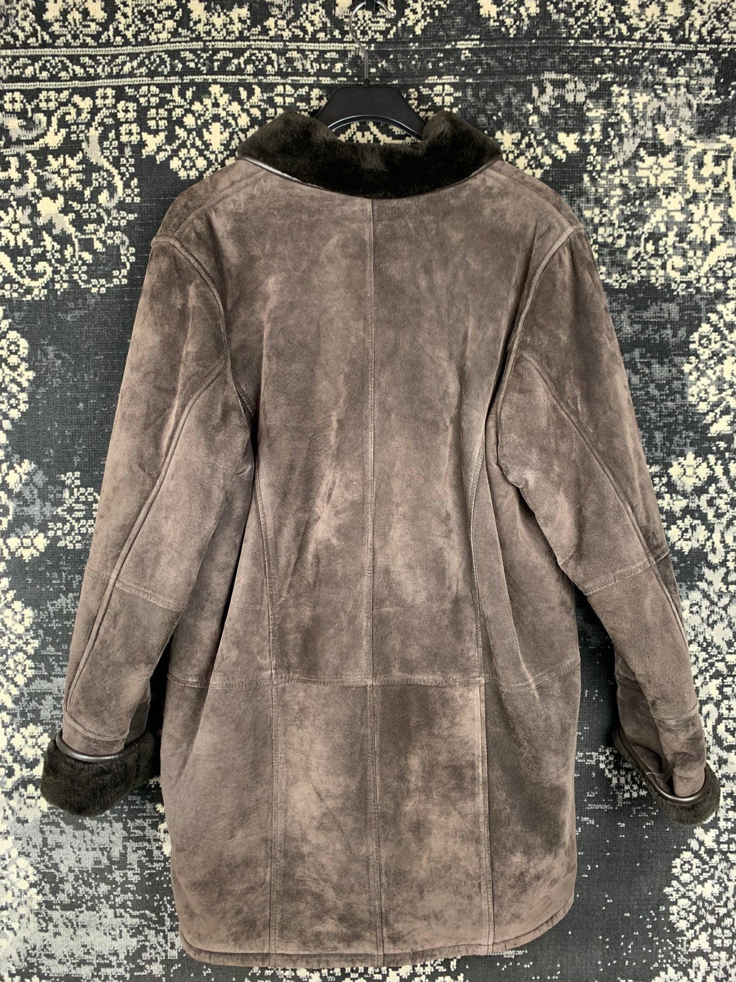 Women's Y2K Vintage Dark Brown Suede Coat