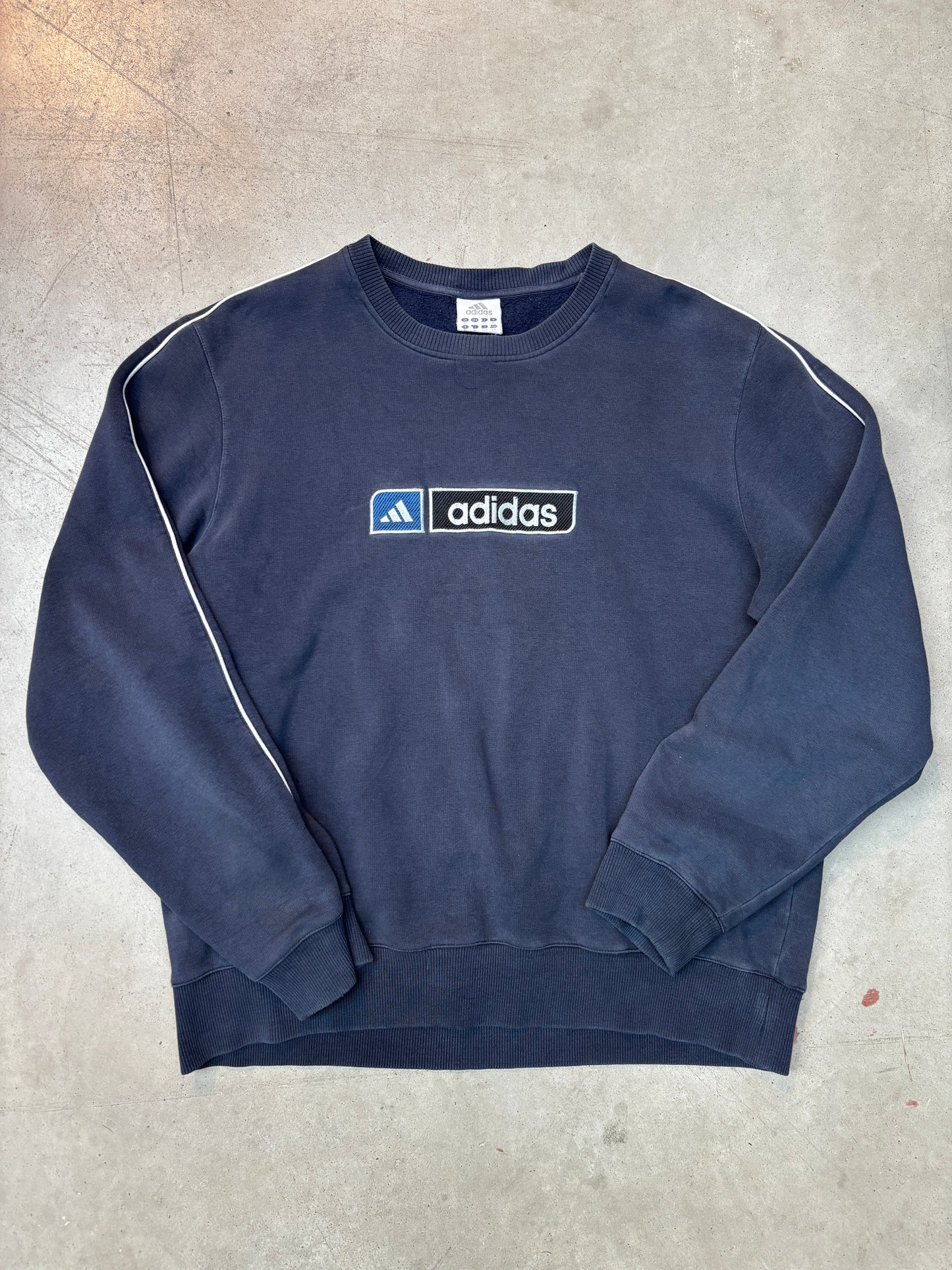 Vintage Adidas Embroidered Gray Logo Sweatshirt